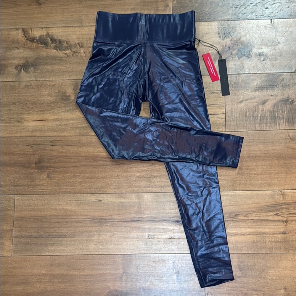 Shiny Black Women's Pants